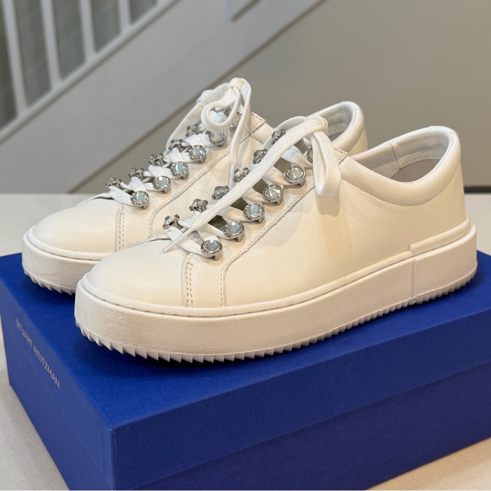 Stuart Weitzman White Ryan Sneakers size 7